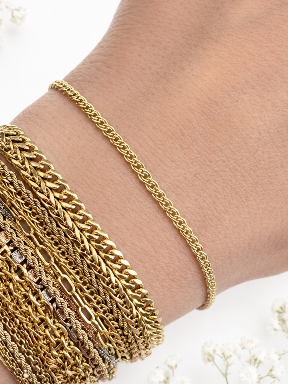 10k Yellow Gold 6.5” Nona Link Bracelet NEW Made in Italy